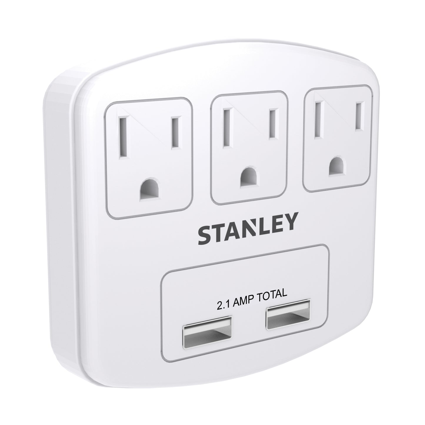 STANLEY® 3-Outlet 2 USB Wall Adapter - Stanley Electrical Accessories