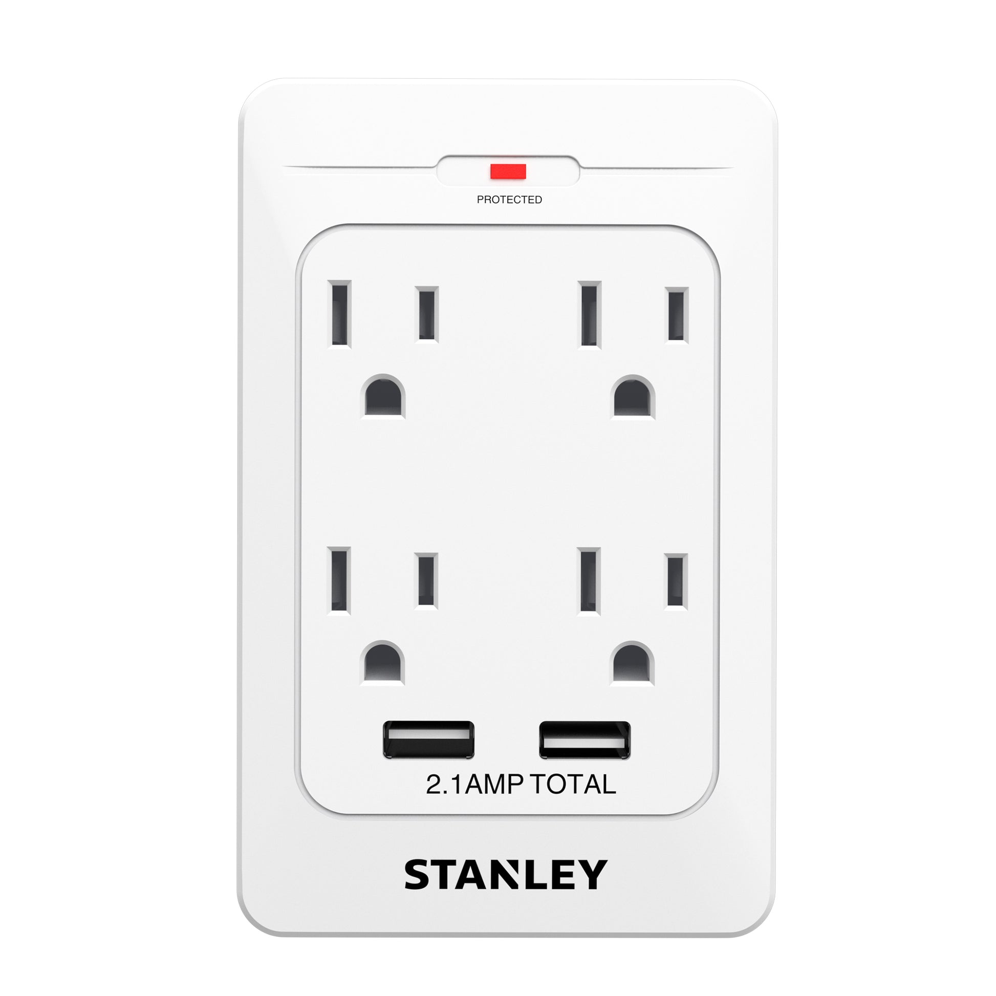STANLEY® 4-Outlet 2-USB 1080 Joule Surge Wall Adapter