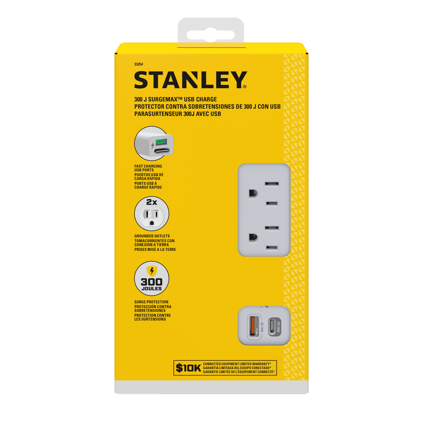 SURGEMAX USB CHARGE 2-Outlet 300J USB Surge Protector - Stanley Electrical Accessories