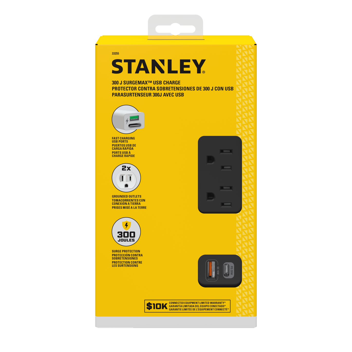 SURGEMAX USB CHARGE 2-Outlet 300J USB Surge Protector - Stanley Electrical Accessories