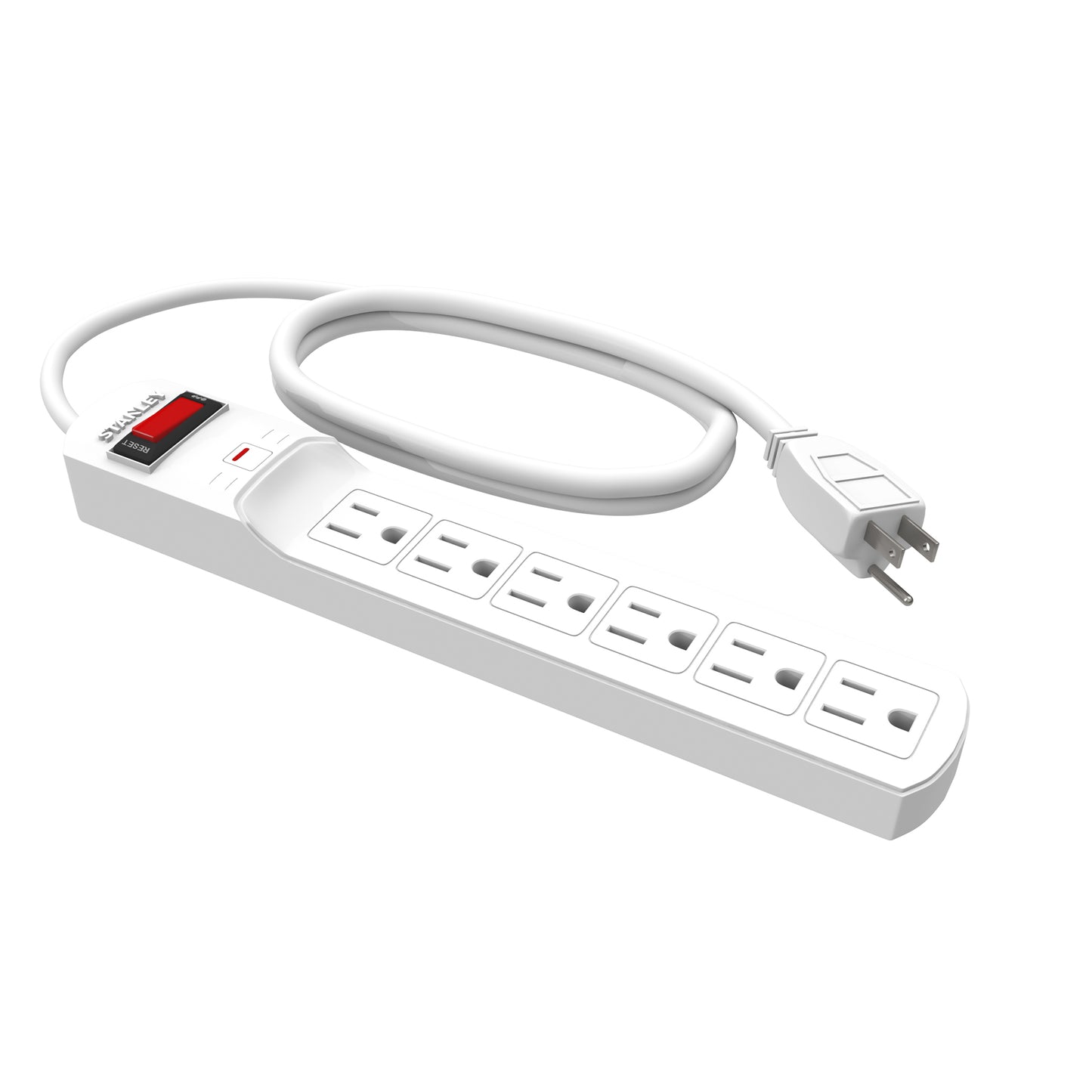 STANLEY 6-OUTLET 245 JOULE SURGE PROTECTOR - Stanley Electrical Accessories