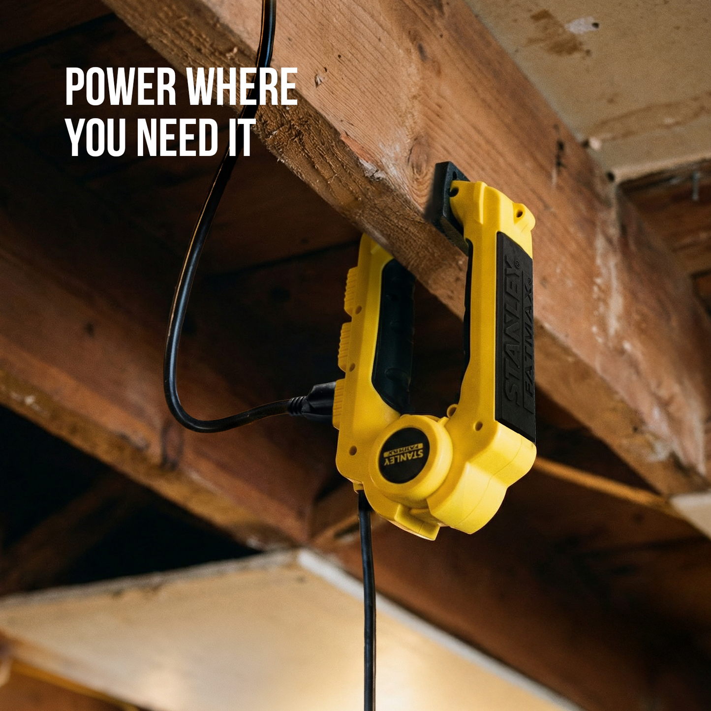 STANLEY® 3 Outlet Clamping Power Strip - Stanley Electrical Accessories