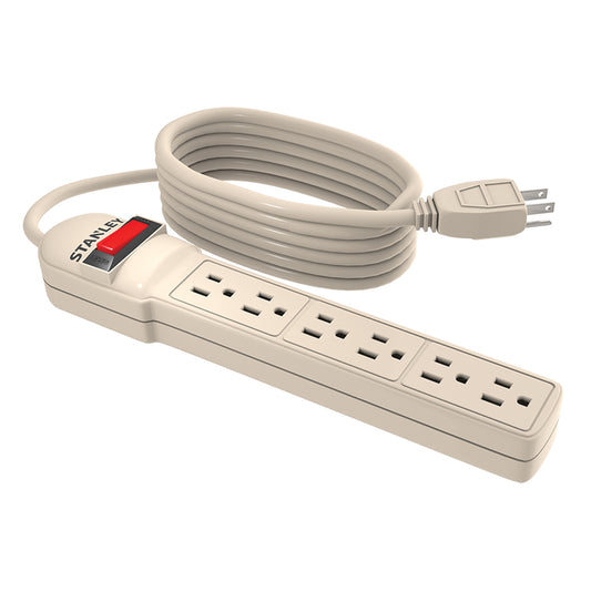 STANLEY® 6-Outlet Power Strip with 15FT Power Cord - Stanley Electrical Accessories