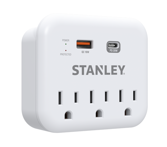 SURGEPRO 3 USB EXTREME 3-Outlet 600 Joule SURGE USB Wall Adapter - Stanley Electrical Accessories