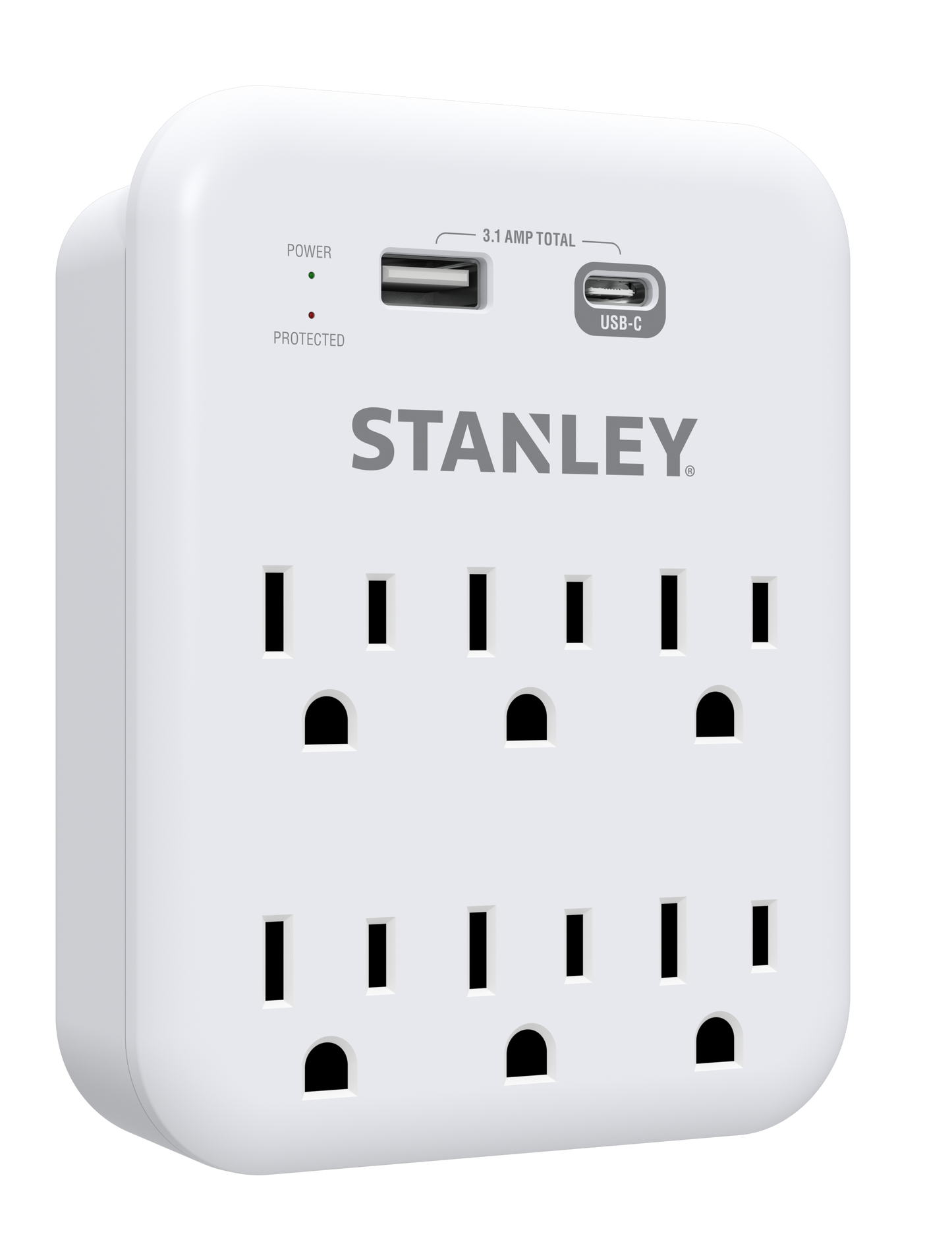 SURGEPRO 1200 USB 6-Outlet Surge USB Wall Adapter - Stanley Electrical Accessories