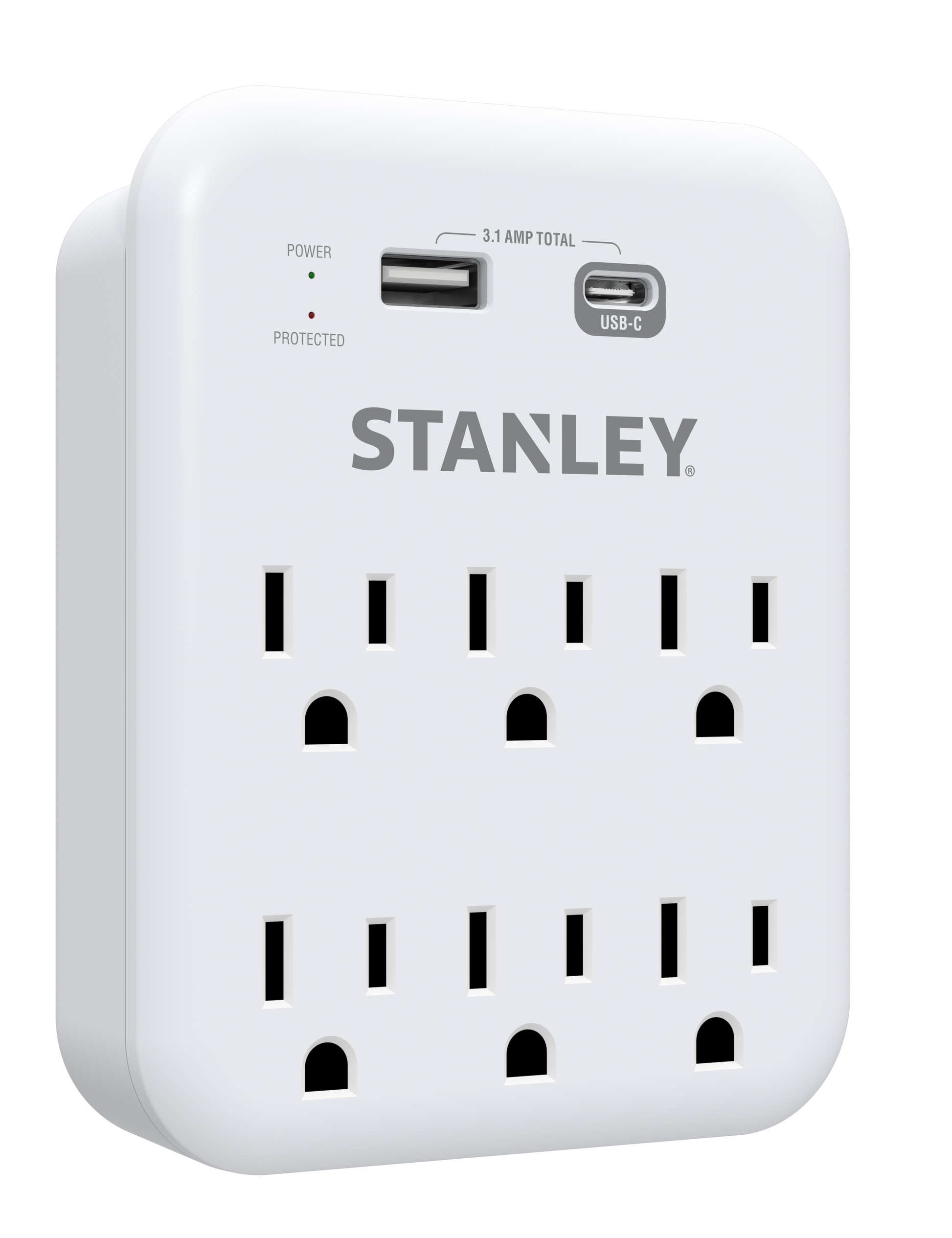 SURGEPRO 1200 USB 6-Outlet Surge USB Wall Adapter - Stanley Electrical Accessories
