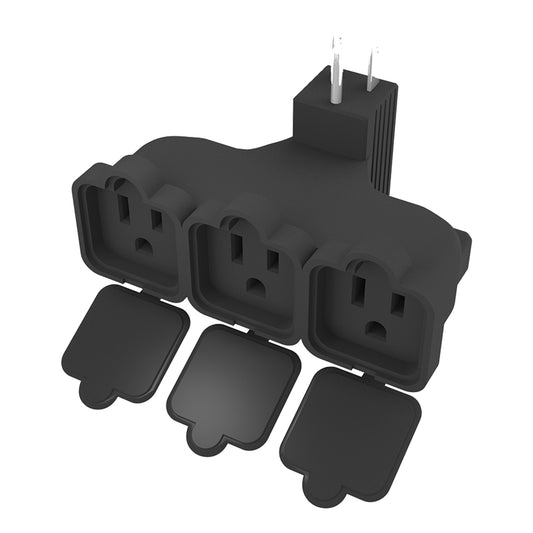 STANLEY® 3-Outlet Outdoor Wall Adapter with Covered Outlets - Stanley Electrical Accessories