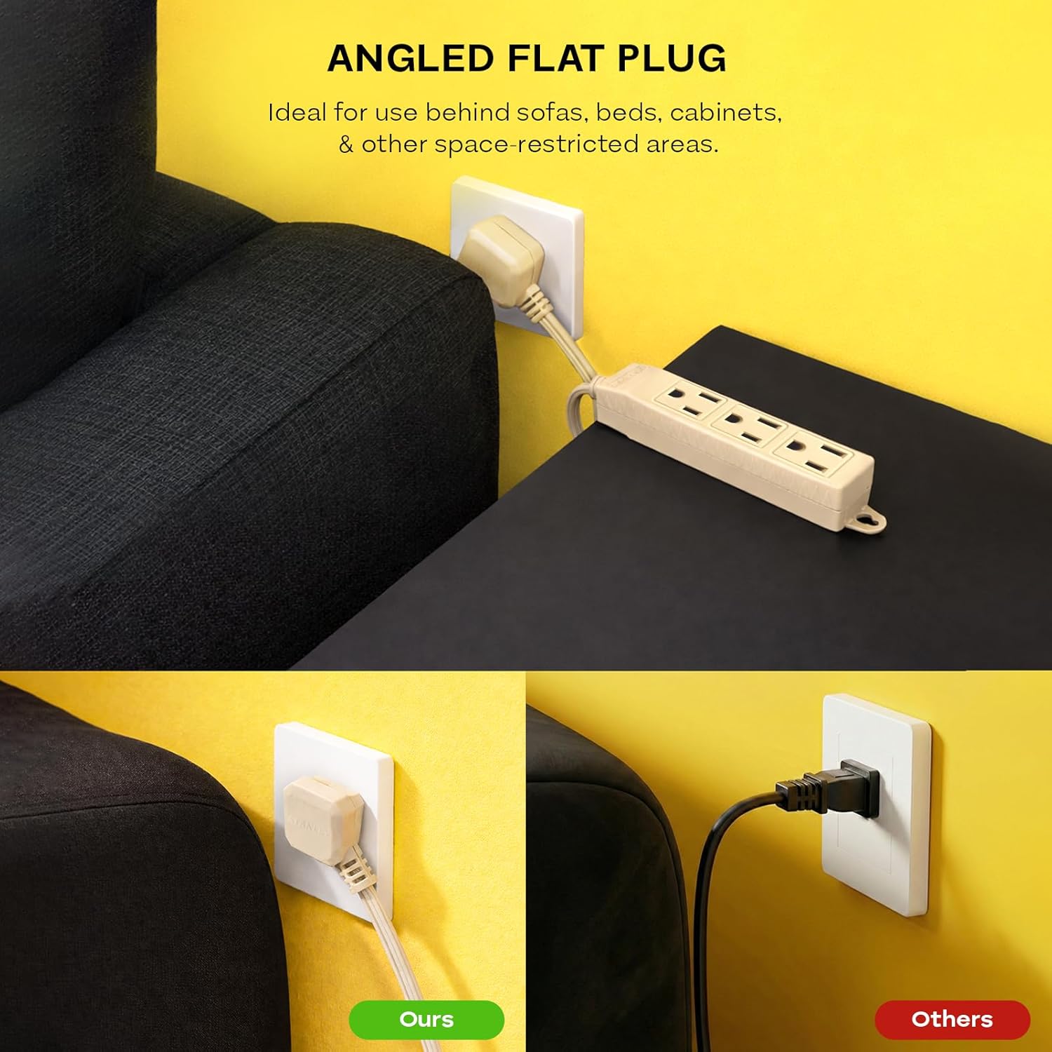 STANLEY® 9FT 3-Outlet Indoor Extension Cord with Right Angle Plug - Stanley Electrical Accessories