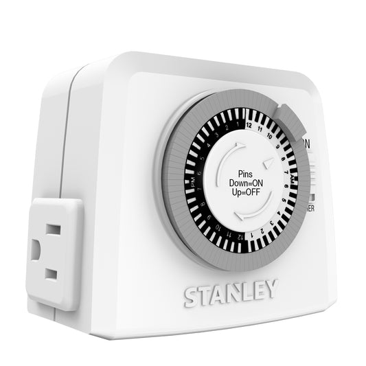 STANLEY® 2-Outlet 24HR Indoor Mechanical Timer - Stanley Electrical Accessories