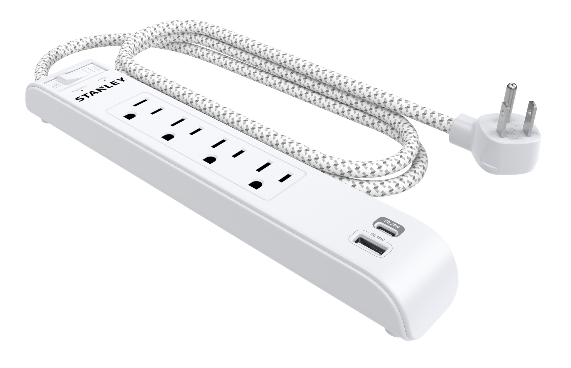 SURGEMAX USB 4-Outlet 600J USB Surge Protector - Stanley Electrical Accessories