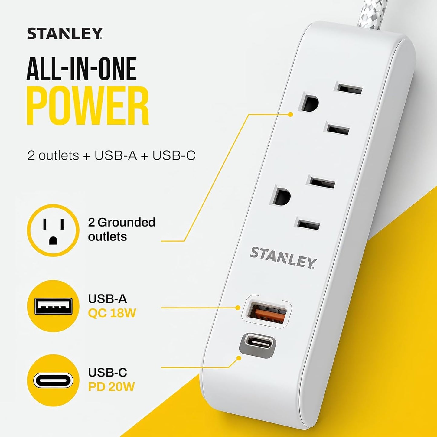 SURGEMAX USB CHARGE 2-Outlet 300J USB Surge Protector