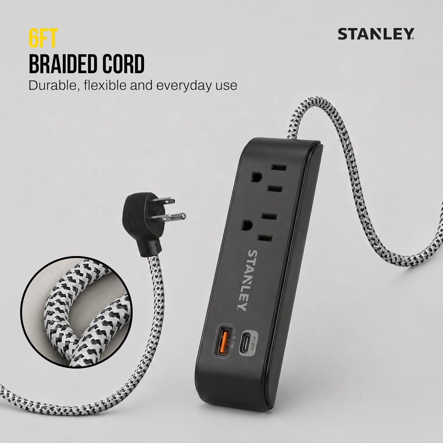 SURGEMAX USB CHARGE 2-Outlet 300J USB Surge Protector - Stanley Electrical Accessories