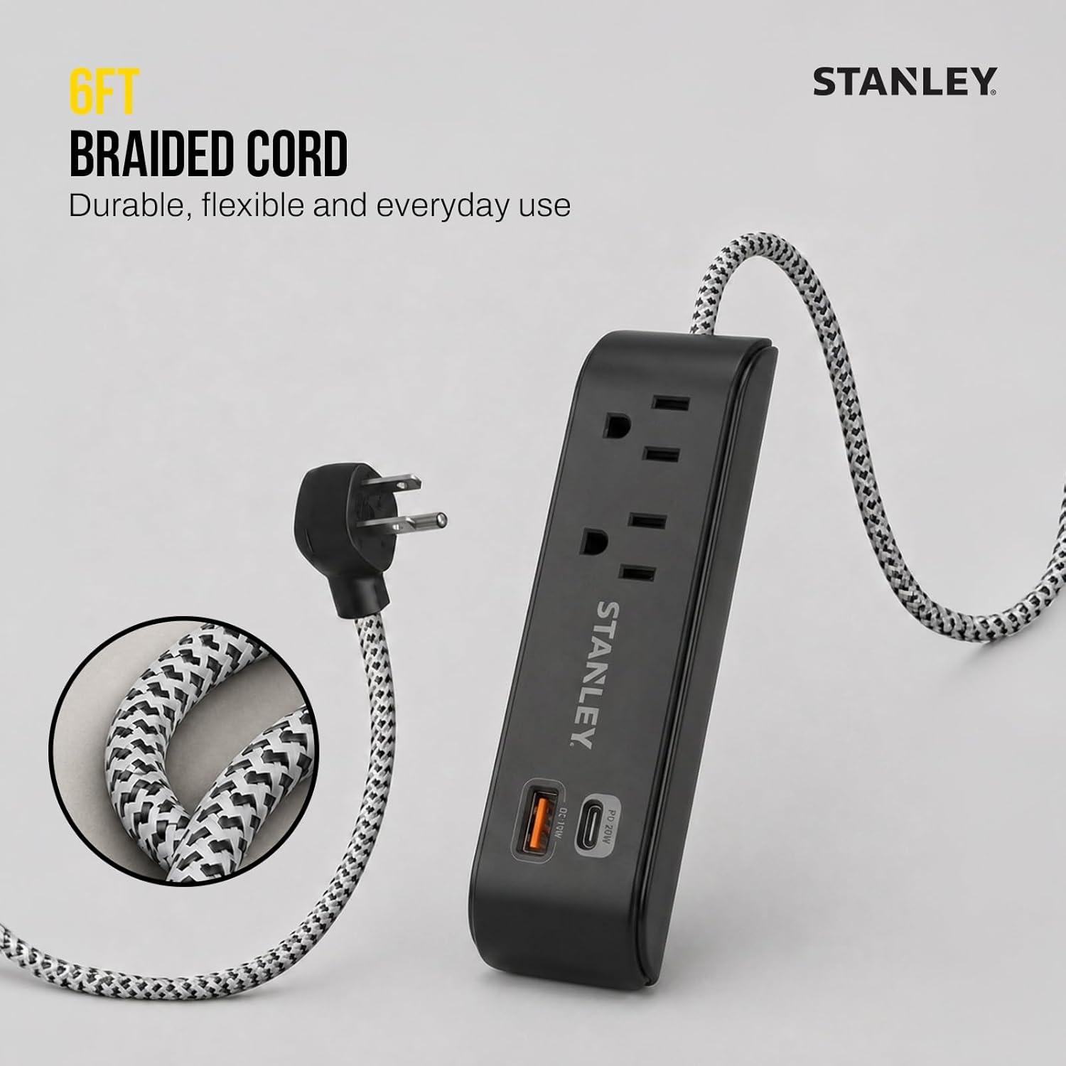 SURGEMAX USB CHARGE 2-Outlet 300J USB Surge Protector - Stanley Electrical Accessories
