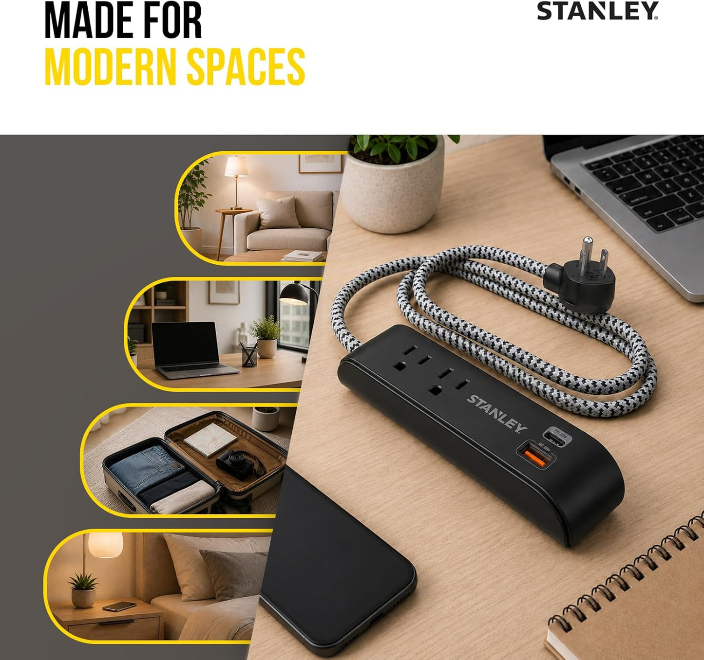 SURGEMAX USB CHARGE 2-Outlet 300J USB Surge Protector - Stanley Electrical Accessories