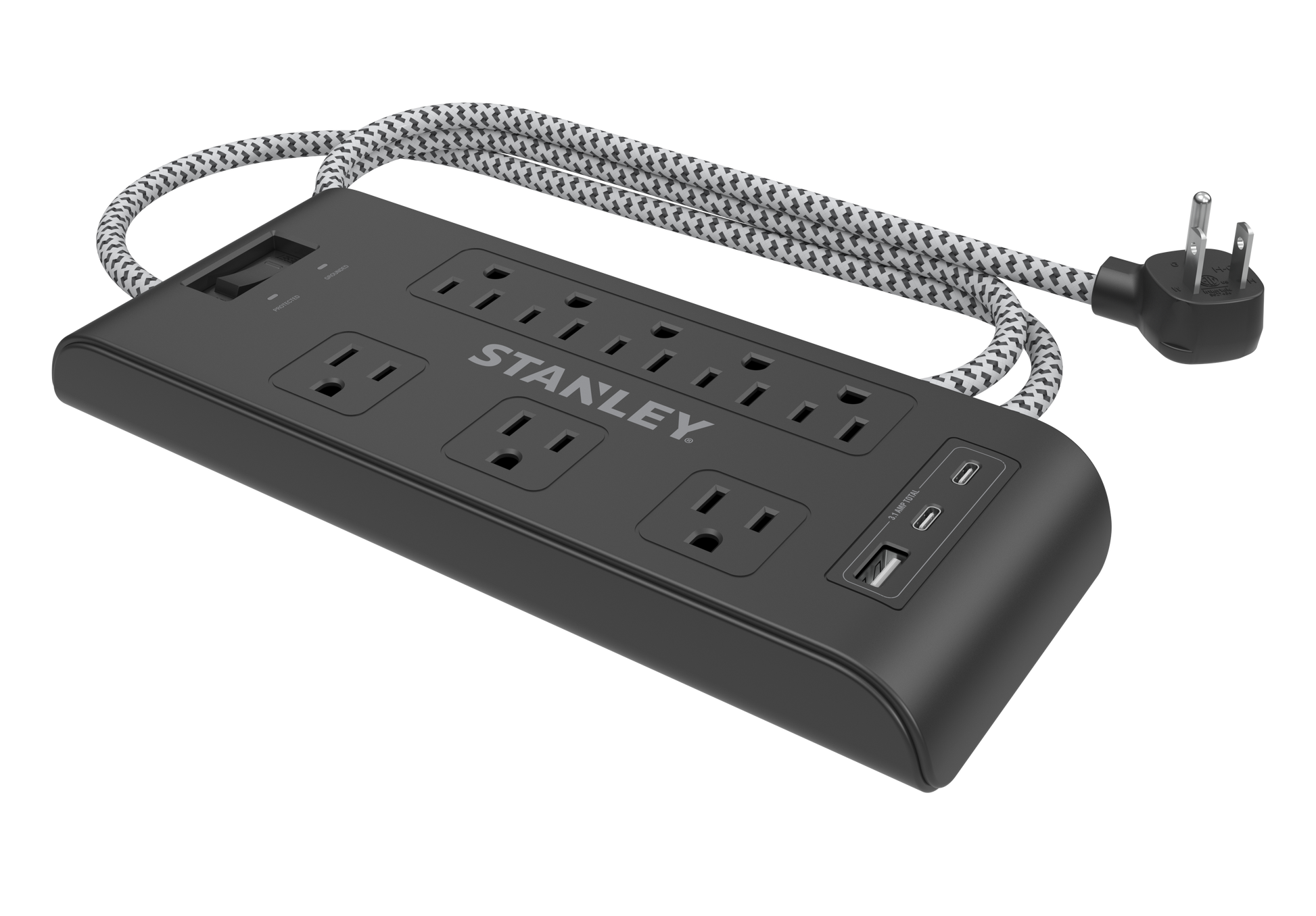 SURGE BLOK 2400J USB 8-Outlet 2400J USB Surge Protector - Stanley Electrical Accessories