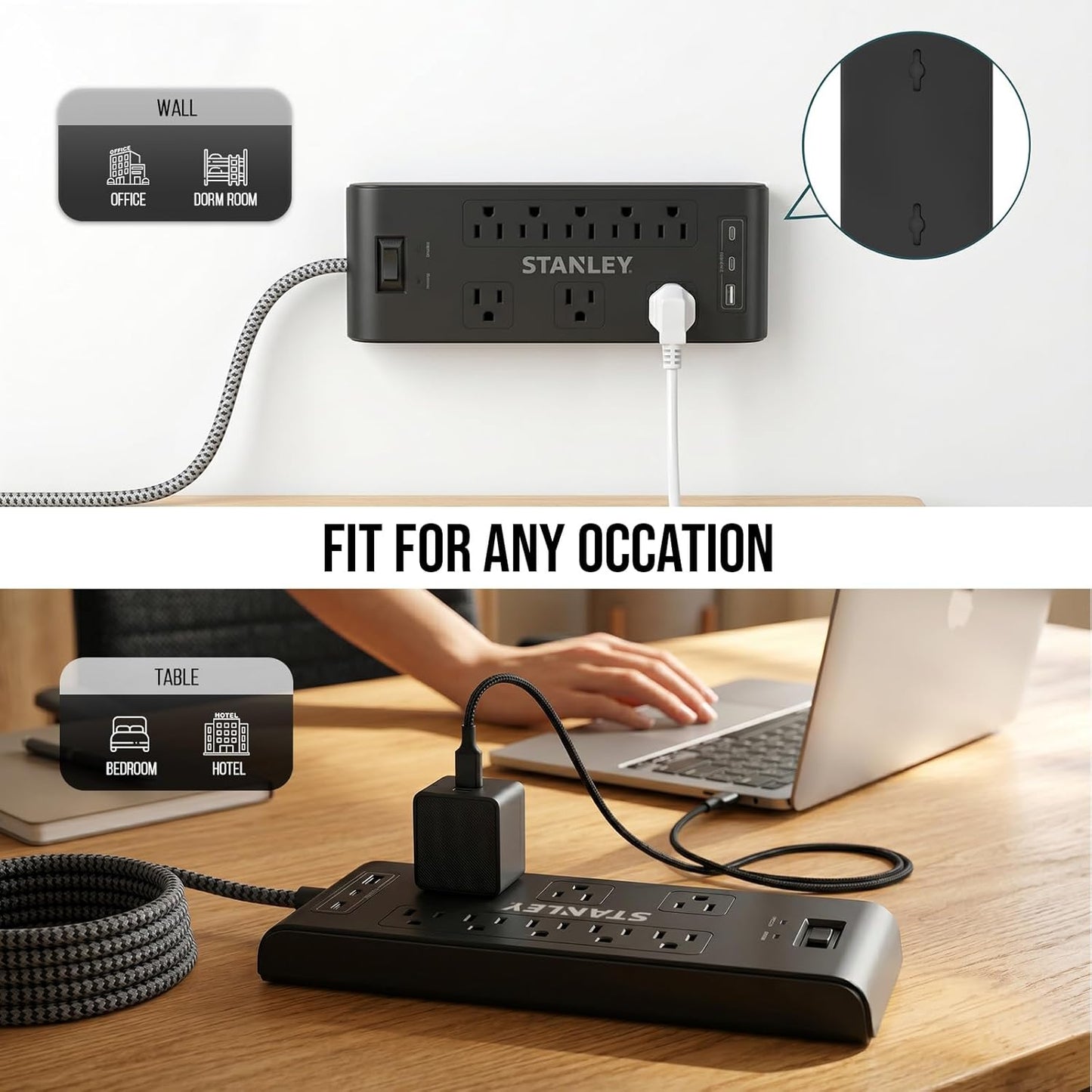SURGE BLOK 2400J USB 8-Outlet 2400J USB Surge Protector