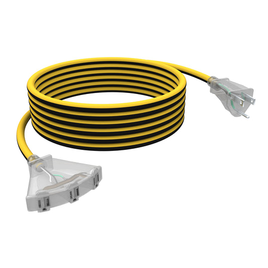 STANLEY® 25FT 3-Outlet Outdoor Extension Cord with Lit Ends - Stanley Electrical Accessories