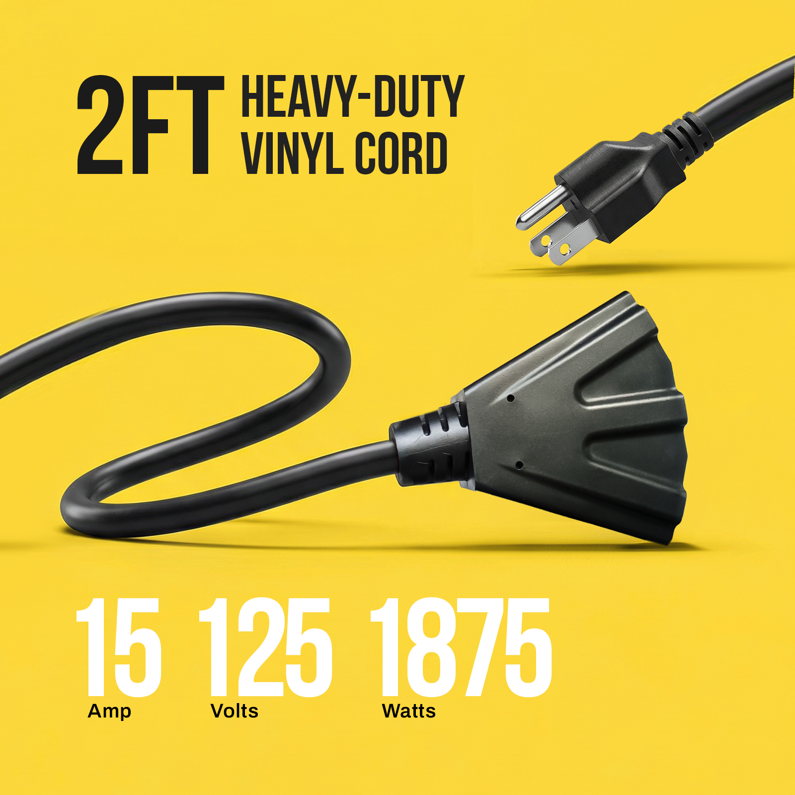 STANLEY® 2FT 3-Outlet Outdoor Extension Cord - Stanley Electrical Accessories