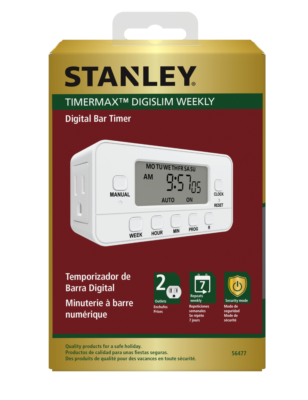 STANLEY 2-OUTLET WEEKLY DIGITAL TIMER