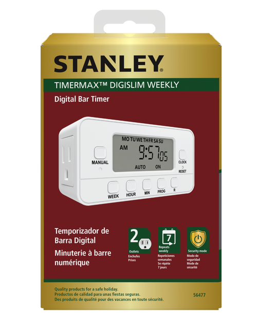 STANLEY 2-OUTLET WEEKLY DIGITAL TIMER