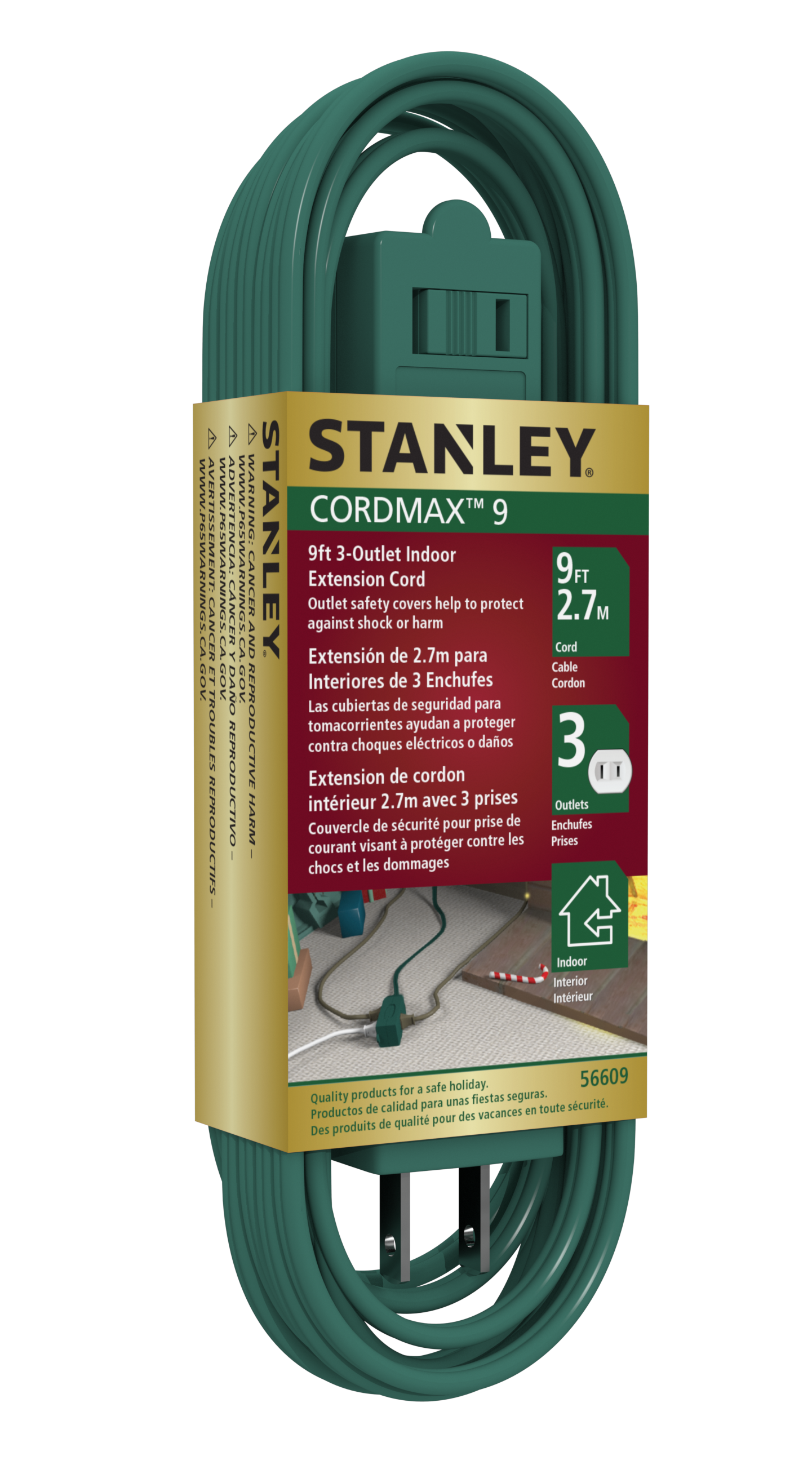 STANLEY 9FT 3-OUTLET EXTENSION CORD - Stanley Electrical Accessories