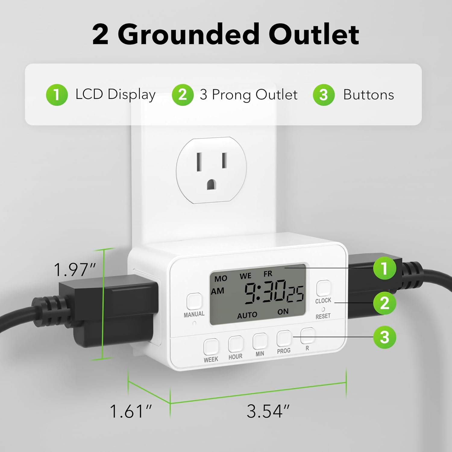 STANLEY 2-OUTLET WEEKLY DIGITAL TIMER