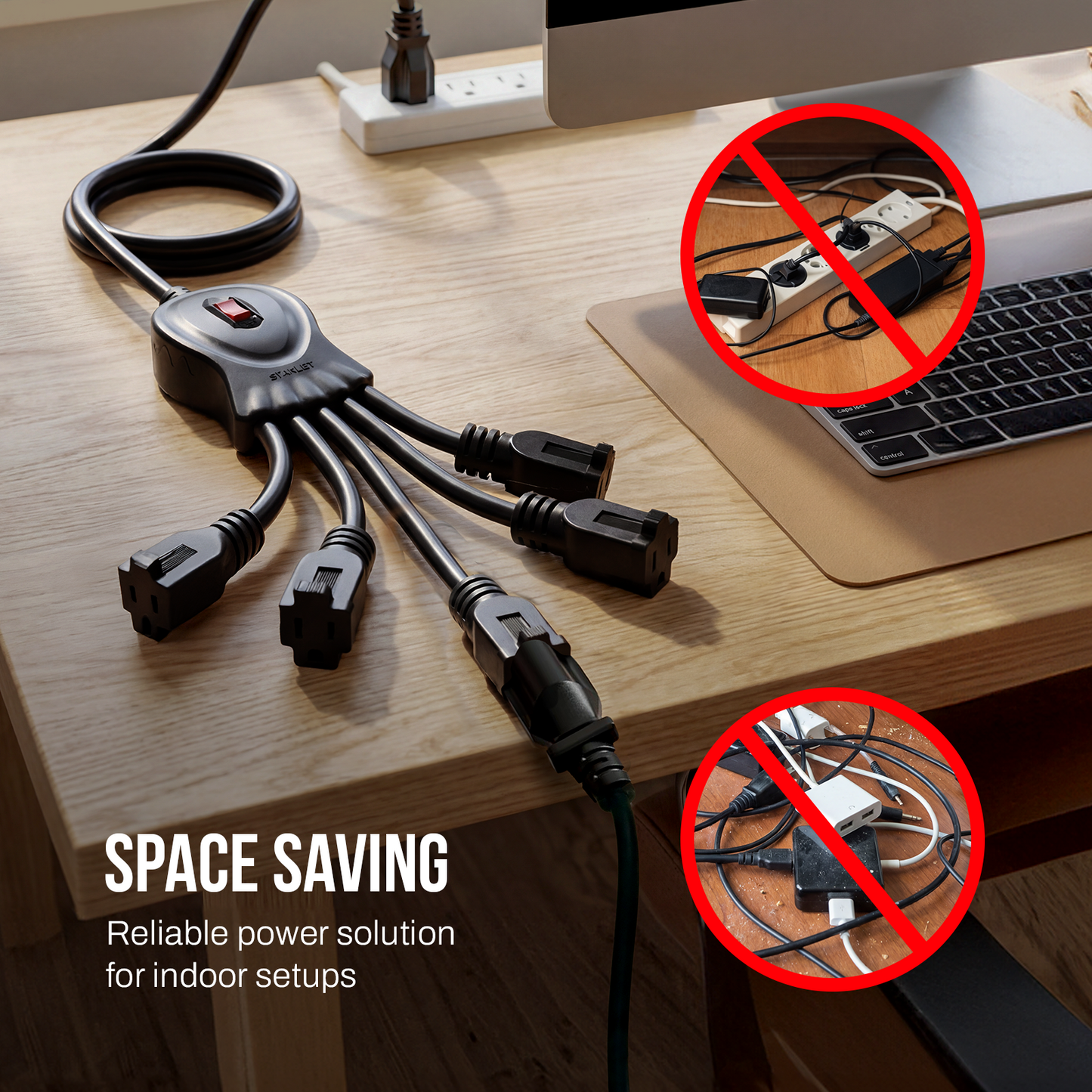 STANLEY® 5-Outlet Flexible Power Strip - Stanley Electrical Accessories