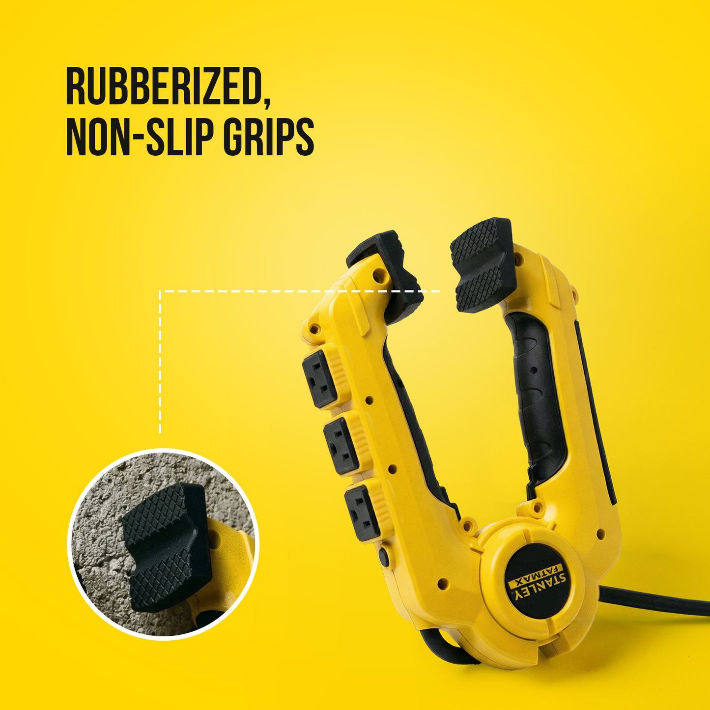 STANLEY® 3 Outlet Clamping Power Strip - Stanley Electrical Accessories