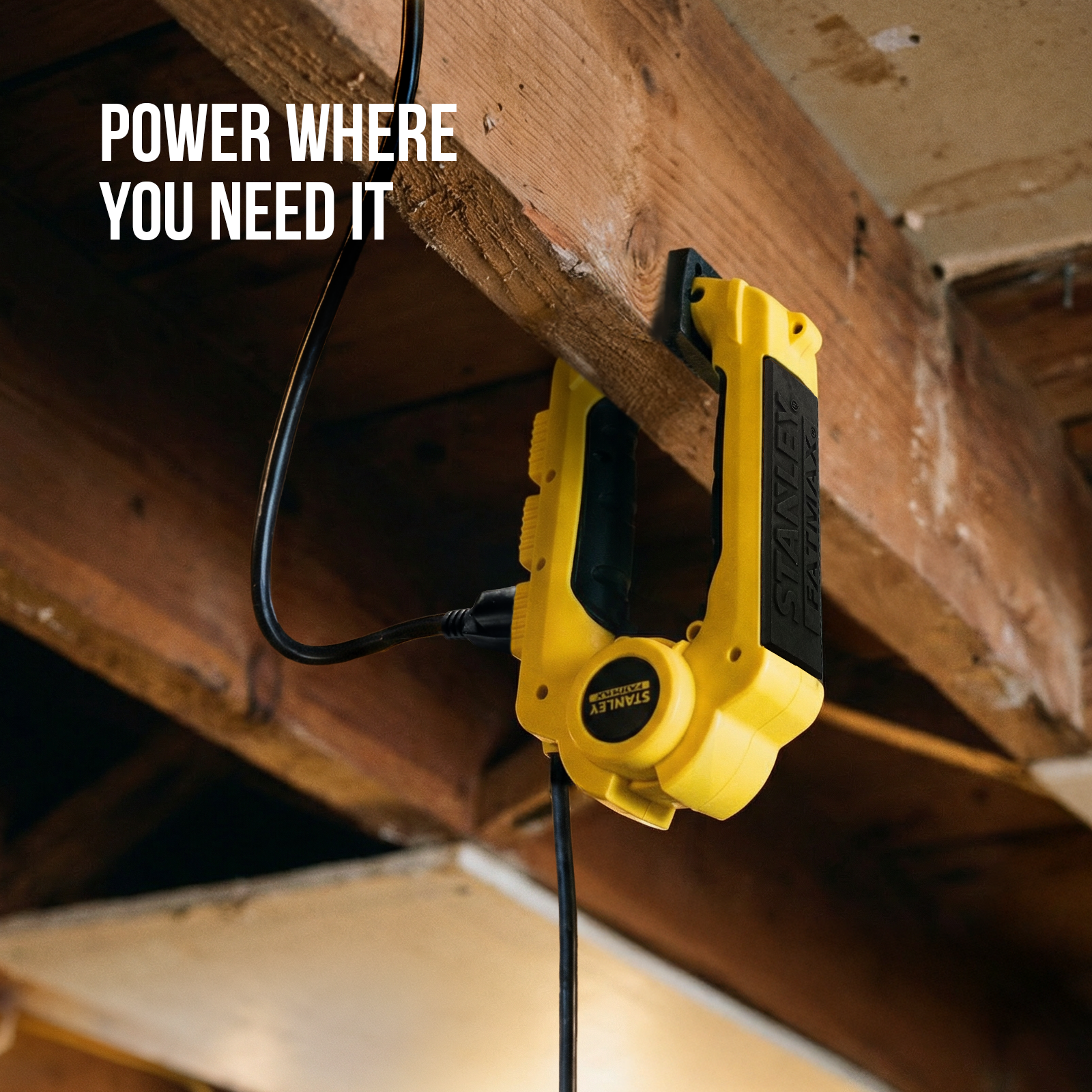 STANLEY® 3 Outlet Clamping Power Strip - Stanley Electrical Accessories