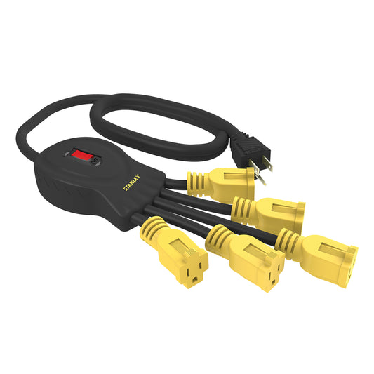 STANLEY® 5-Outlet Flexible Power Strip with On/Off Switch - Stanley Electrical Accessories