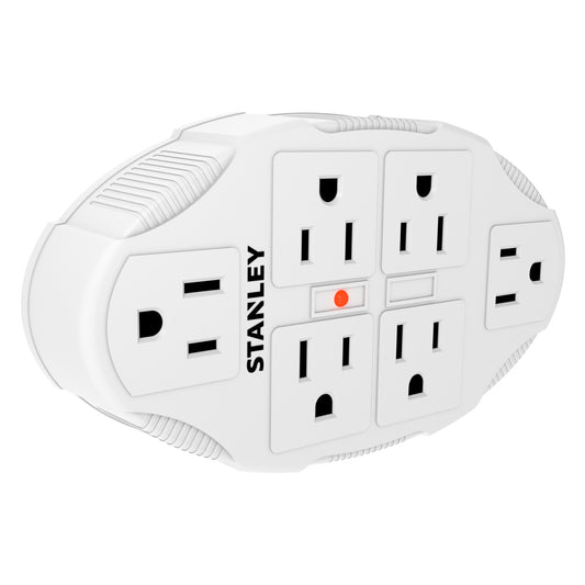 STANLEY® 6 Outlet Surge Wall Adapter - Stanley Electrical Accessories