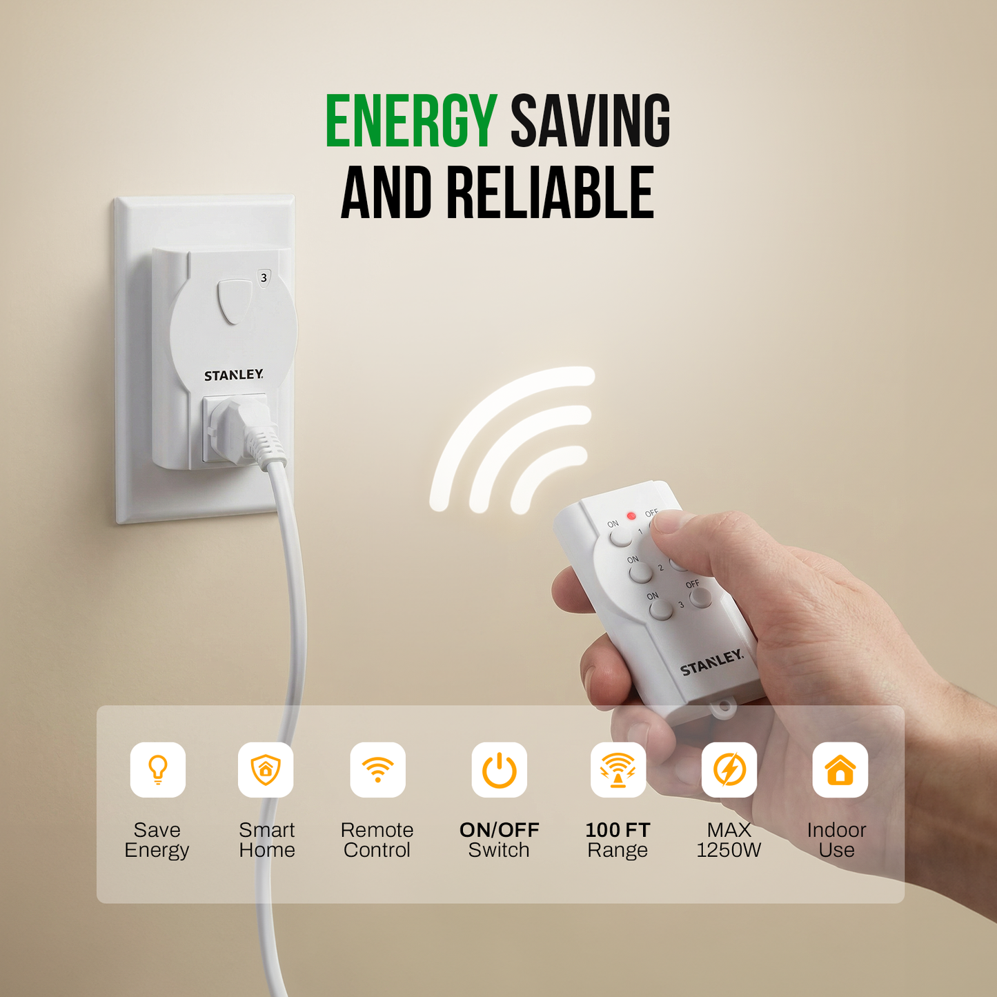 STANLEY® 3PK Indoor Wireless Remote Control - Stanley Electrical Accessories